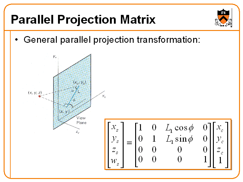 Parallel Projection Matrix 5411