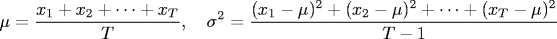 Estimating the mean and variance