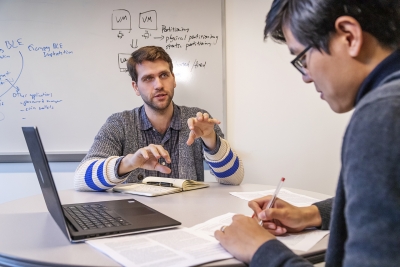 Amit Levy with graduate student David Hao Liu