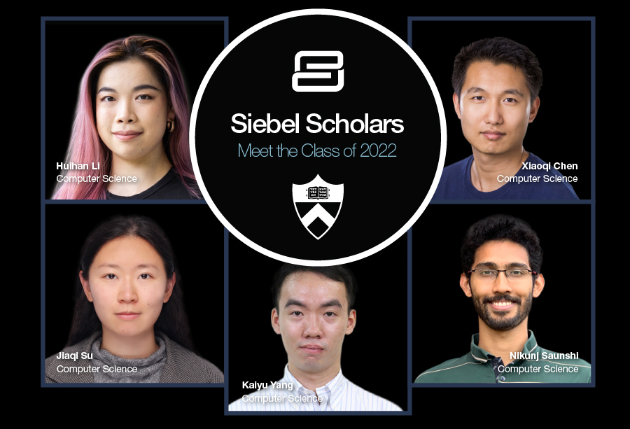 Photos of five Princeton Siebel Scholars