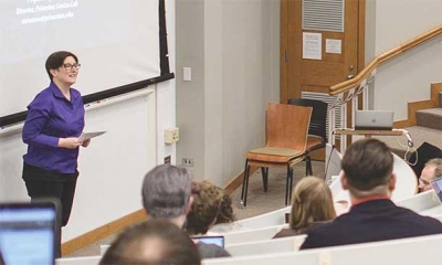 Jennifer Rexford leads a discussion about some of Princeton’s landmark digital humanities programs.