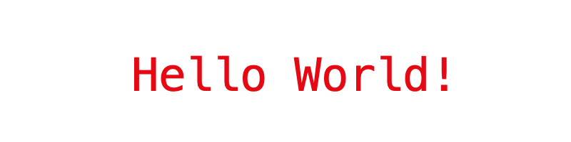 Hello World! written with Netfilx red letters on a white background.