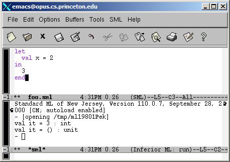 emacs screenshot